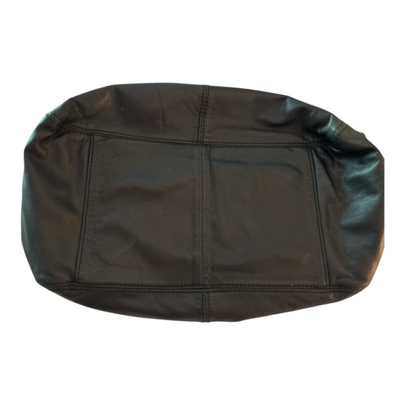 DONALD J PLINER black leather satchel purse, zip close, outside pocket, straps - Picture 2 of 5